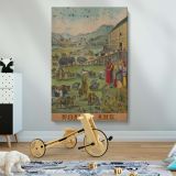 Noah's Ark - Pairs of Animals Boarding in Biblical Scene canvas wall art - Image 2
