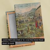 Noah's Ark - Pairs of Animals Boarding in Biblical Scene canvas wall art - Image 6