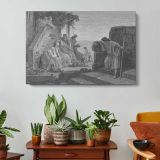 Nt-193 the Prodigal Son Returns Home - single-panel canvas displayed above a console table