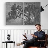 Nt-212 Jesus Arrives at Calvary - two-panel canvas displayed in a reading room