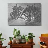 Nt-212 Jesus Arrives at Calvary - single-panel canvas displayed above a console table