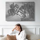 Nt-212 Jesus Arrives at Calvary - single-panel canvas displayed above a sofa