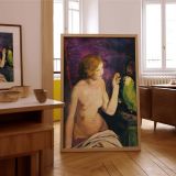 Nude Girl with Parrot by George Bellows - Green Bird and Purple Drapes canvas wall art - Image 7