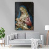 Nuestra Senora de Belen - Virgin Nursing Christ in Classic Icon Style canvas wall art - Image 5