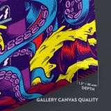 Octopus and Lighthouse - Stormy Comic Pop Art Scene canvas wall art - Image 3