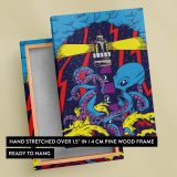Octopus and Lighthouse - Stormy Comic Pop Art Scene canvas wall art - Image 6