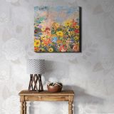 Odilon Redon-inspired flower background, vintage collage element illustration psd — room mockup view 1