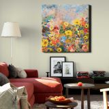 Odilon Redon-inspired flower background, vintage collage element illustration psd — room mockup view 22