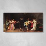Old-Fashioned Gallantry by Adriano Cecchi — single-panel canvas on a pale wall