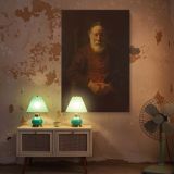 Old Man in Red - Rembrandt Golden Light and Deep Shadow in Portrait canvas wall art - Image 5