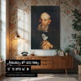 Old Man Portrait by George Bellows - Expressive Brushwork in Dark Earth Tones canvas wall art