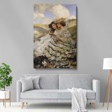 On the Dunes - Romantic Victorian Lady and Child Beach Scene By James Jebusa Shannon canvas wall art - Image 5