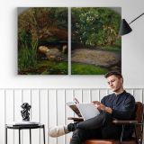 Ophelia by Sir John Everett Millais - two-panel canvas displayed in a reading room