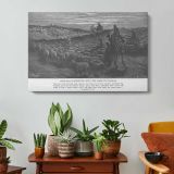 Ot-011 Abraham Goes to the Land of Canaan - single-panel canvas displayed above a console table