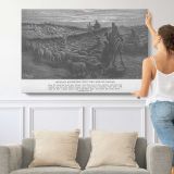 Ot-011 Abraham Goes to the Land of Canaan - single-panel canvas shown with a person for scale