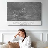 Ot-030 the Child Moses on the Nile - single-panel canvas displayed above a sofa