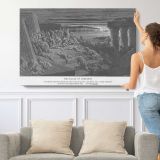 Ot-034 the Ninth Plague Darkness - single-panel canvas shown with a person for scale
