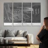 Ot-034 the Ninth Plague Darkness - multi-panel canvas displayed above a sofa