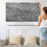 Ot-037 the Egyptians Drown in the Sea - single-panel canvas shown with a person for scale