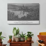 Ot-056 Gideon Chooses 300 Soldiers - single-panel canvas displayed above a console table