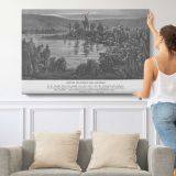 Ot-056 Gideon Chooses 300 Soldiers - single-panel canvas shown with a person for scale