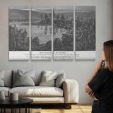 Ot-056 Gideon Chooses 300 Soldiers - multi-panel canvas displayed above a sofa
