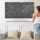Ot-057 the Midianites Are Routed - single-panel canvas shown with a person for scale
