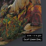 Our English Coasts, (strayed Sheep) by William Holman Hunt - canvas surface and wrapped edge detail