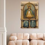 Our Lady of Lujan - Catholic Icon in Blue and Gold Robes canvas wall art - Image 2
