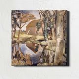 Oxenbridge Pond (1927-28) painting in high resolution by Paul Nash — room mockup view 1