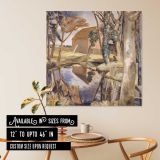 Oxenbridge Pond (1927-28) painting in high resolution by Paul Nash — room mockup view 6