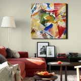 Painting with Green Center (1913) high resolution art by Wassily Kandinsky — alternate room view