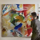 Painting with Green Center (1913) high resolution art by Wassily Kandinsky — room mockup view 3