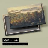 Panoramic Town and Valley Landscape - canvas rear frame and hanging hardware