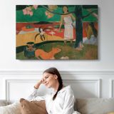 Pastorales Tahitiennes by Paul Gauguin - single-panel canvas displayed above a sofa