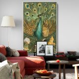 Peacock and Chickens - Dutch Art Nouveau Farmyard Scene By Theo van Hoytema canvas wall art