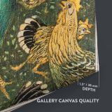 Peacock and Chickens - Dutch Art Nouveau Farmyard Scene By Theo van Hoytema canvas wall art - Image 3