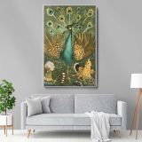 Peacock and Chickens - Dutch Art Nouveau Farmyard Scene By Theo van Hoytema canvas wall art - Image 5