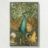 Peacock and Chickens - Dutch Art Nouveau Farmyard Scene By Theo van Hoytema canvas wall art - Image 7