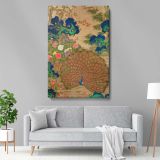 Peacock and Flowers - 17th Century Chinese Botanical Scene canvas wall art - Image 5