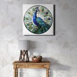 Peacock nature shape glass — alternate room view