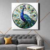 Peacock nature shape glass — alternate room view