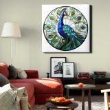 Peacock nature shape glass — alternate room view