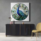 Peacock nature shape glass — alternate room view