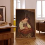 Penitent Magdalene - Caravaggio Repentant Woman with Pearls and Soft Shadows canvas wall art - Image 7