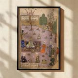 Persian Garden Feast - Iranian Miniature with Pink Ground and Robes canvas wall art - Image 2