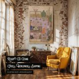 Persian Garden Feast - Iranian Miniature with Pink Ground and Robes canvas wall art - Image 3