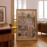 Persian Garden Feast - Iranian Miniature with Pink Ground and Robes canvas wall art - Image 7