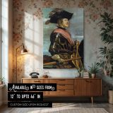Philip IV Equestrian - Velazquez Portrait with Hat and Ceremonial Pink Sash canvas wall art