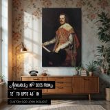 Philip IV in Fraga - Velazquez Royal Red Attire with Staff of Command canvas wall art